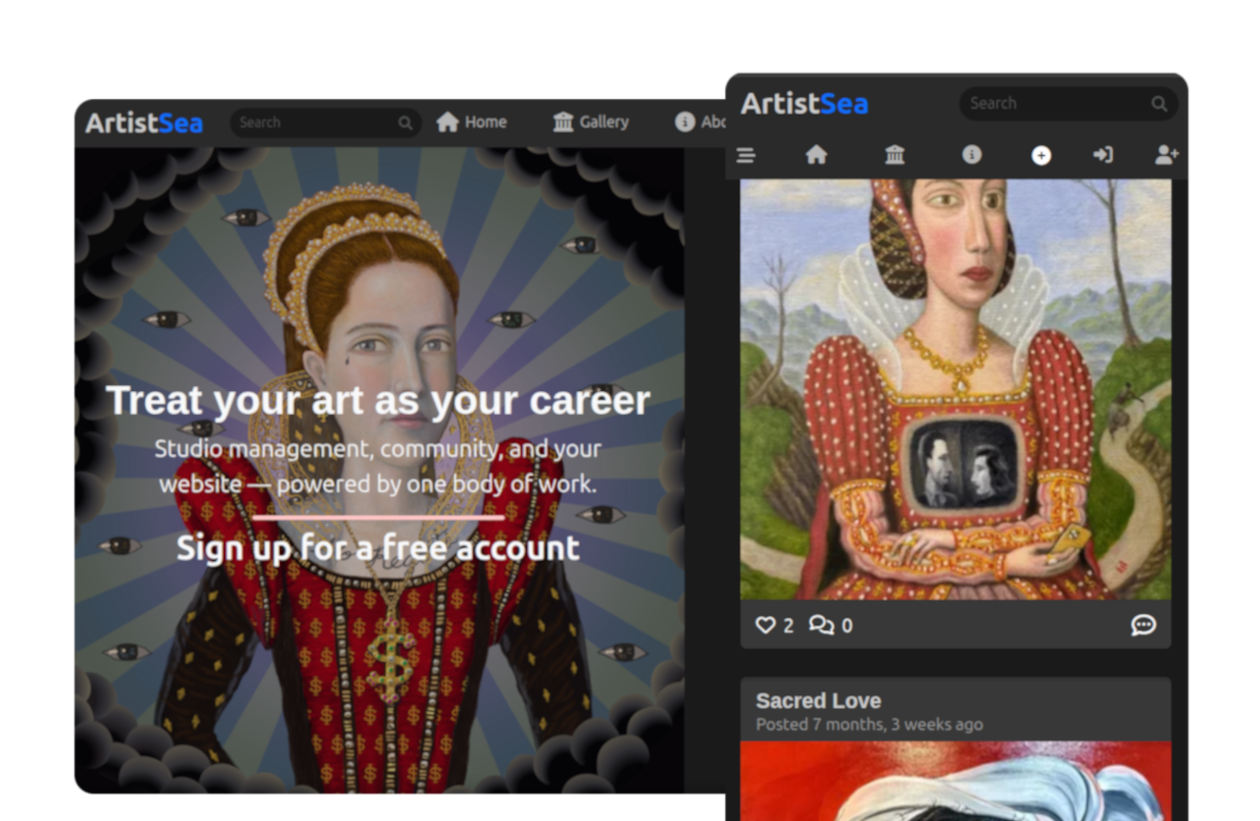 Screenshot of ArtistSea.com