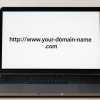 Laptop with www.your-domain-name.com on the screen